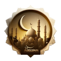 Creative Golden Ramadan Kareem Mosque. png