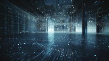 3d rendering abstract digital technology background. Network connection structure. Digital data visualization. photo