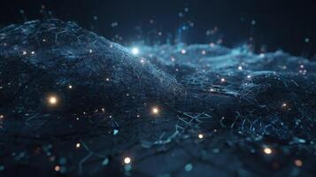 3d rendering abstract digital technology background. Network connection structure. Digital data visualization. photo