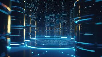 Futuristic technological background3D rendering,3D rendering of abstract technology concept. Futuristic cyberspace background,Abstract 3d rendering of data processing. Futuristic technol. photo