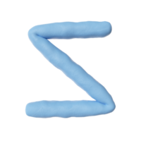 3d Blau Lehm Alphabet Brief z png