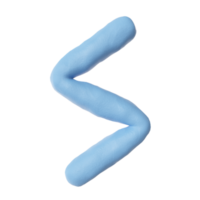 3d azul arcilla alfabeto letra s png