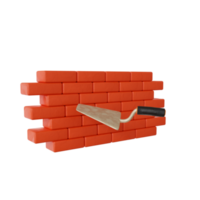 3d Brick wall construction png