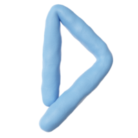 3d bleu argile alphabet lettre ré png