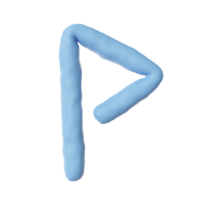 3d Blau Lehm Alphabet Brief Ö png