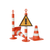 3d Traffic cone construction png