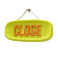 3d Store shop close board png