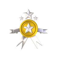 3d icon gold star medal png