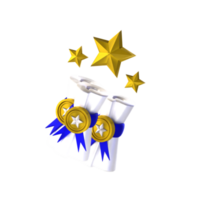 3d icon, medal, reward, star png