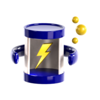 3d icon electric bolt in tube png