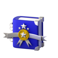 3d Symbol Buch mit Medaille png