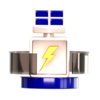 3d icon electric bolt in cube png