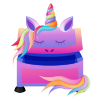 Unicorn chest, empty box, open casket with and horn. Pc game item png