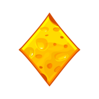 Diamond Suit Symbol in cheese texture. Cartoon spades icon png