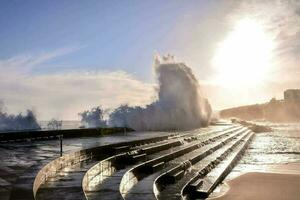 Large waves breaking photo