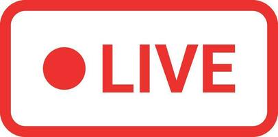 Red live button icon . Live symbol. Social media concept. Vector illustration