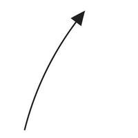 flecha símbolo conjunto de garabatear o bosquejo contorno de círculo, curva, golpe fuerte arriba, negro línea, plano flecha icono mano dibujado elementos para gráfico diseño ilustración elemento a decoración archivo en png formato vector