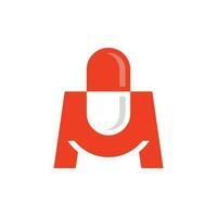 Letter M Pill Logo vector