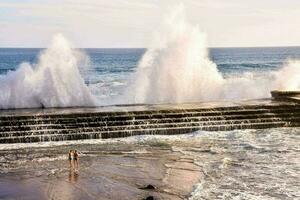 Large waves breaking photo