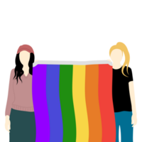 couple en portant arc en ciel tissu png