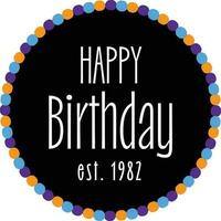 Happy Birthday - 1980, 1981, 1982, 1983, 1984, 1985, 1986, 1987, 1988, 1989 vector