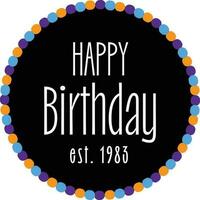 Happy Birthday - 1980, 1981, 1982, 1983, 1984, 1985, 1986, 1987, 1988, 1989 vector