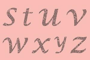 alfabeto mandala colorante vector ilustración diseño