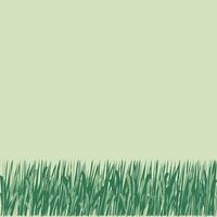 Simple seamless border green grass isolated on white background. Botanical doodle, drawing nature pattern silhouette lawn frame. Vector illustration