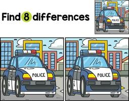 Police Car Find The Differences vector