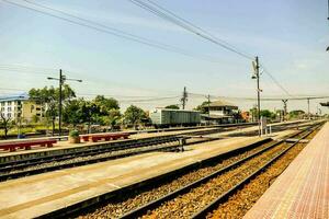 Train tracks view photo