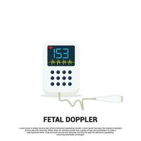 Doppler fetal monitor icono ilustración vector