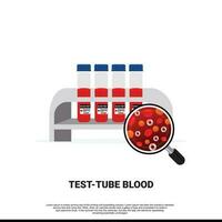 medical test-tube with blood samples, isolated vector