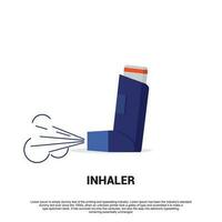asma inhalador vector plano diseño.