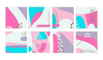 Hand drawn shapes, doodle objects and lines dots collage. Pastel colors. Modern trendy abstract background. Graphic design banner, party, greeting card, invitation. Vector illustration