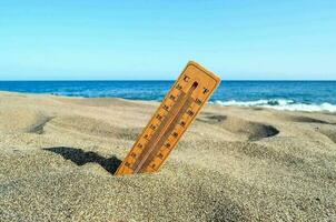 Thermometer on the sand photo