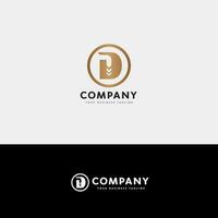 Initial D Elegant Logo Design, Initial Signature Creative Template vector