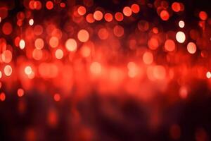 Abstract Christmas background with bokeh defocused lights and red color. photo