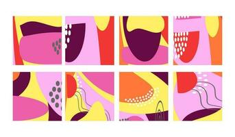 Hand drawn shapes, doodle objects and lines dots collage. Pastel colors. Modern trendy abstract background. Graphic design banner, party, greeting card, invitation. Vector illustration