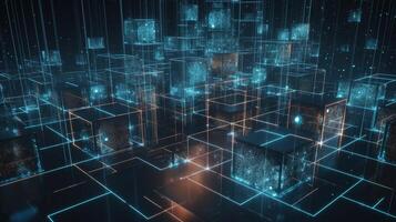 Futuristic technological background3D rendering,3D rendering of abstract technology concept. Futuristic cyberspace background,Abstract 3d rendering of data processing. Futuristic technol. photo