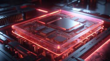 3d rendering of abstract technology concept background. Futuristic circuit board. photo