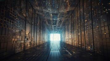3d rendering abstract digital technology background. Network connection structure. Digital data visualization. photo
