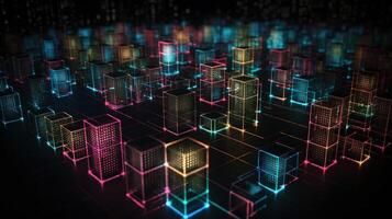 Futuristic technological background3D rendering,3D rendering of abstract technology concept. Futuristic cyberspace background,Abstract 3d rendering of data processing. Futuristic technol. photo