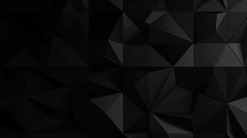 Black polygonal abstract background. Triangular 3d texture. photo