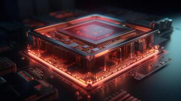 3d rendering of abstract technology concept background. Futuristic circuit board. photo