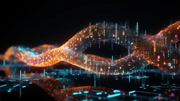 3d rendering of data storage concept. Computer generated abstract background,Digital data storage concept. photo