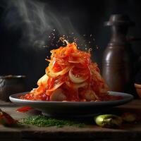 The most famous Korean traditional food Kimchi. photo
