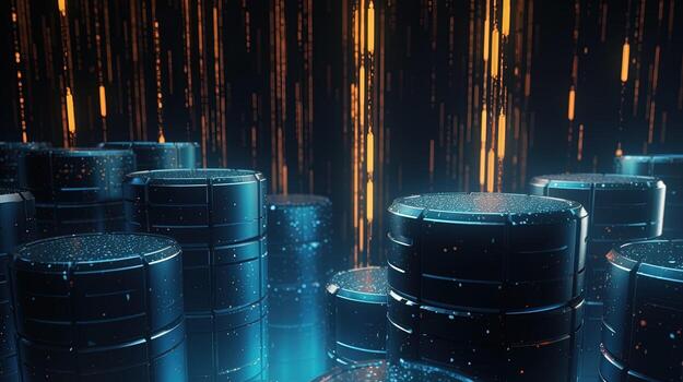 3d rendering of data storage concept. Computer generated abstract background,Digital data storage concept. photo