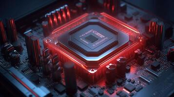 3d rendering of abstract technology concept background. Futuristic circuit board. photo