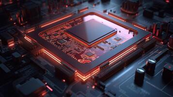 3d rendering of abstract technology concept background. Futuristic circuit board. photo