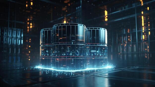 3D rendering of abstract digital technology background. Big data connection concept. photo